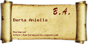 Berta Aniella névjegykártya
